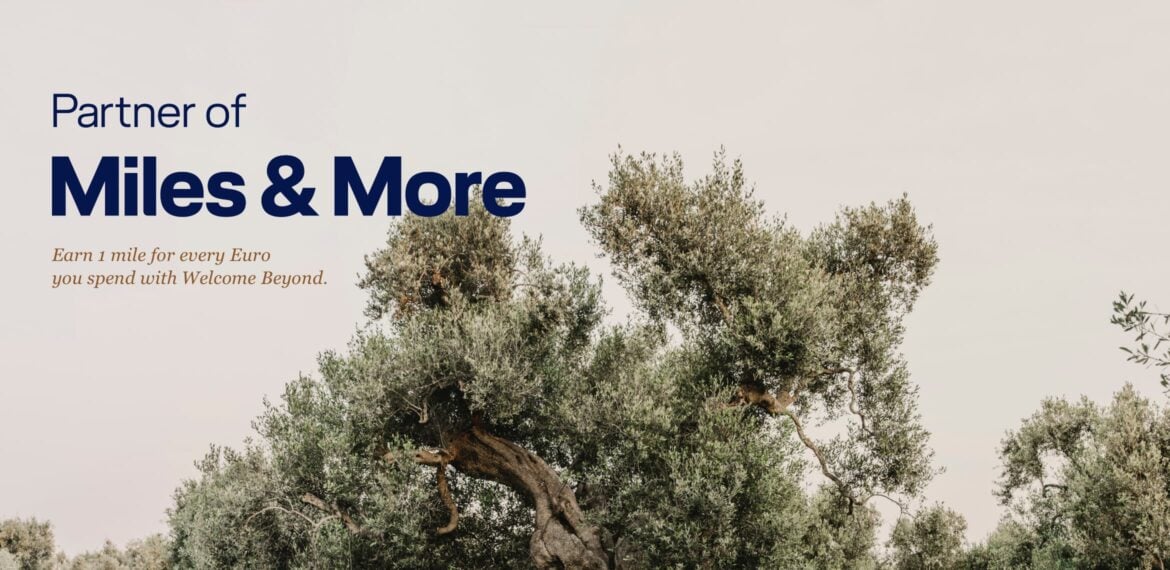 Welcome Beyond is a partner of Miles & More so guests can collect 1 mile for every Euro they spend.