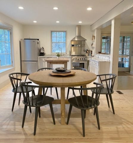 Rustic Catskills Retreat — Dining area and kitchen