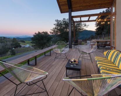 Mt Veeder Estate — Terrace and views of Napa Valley