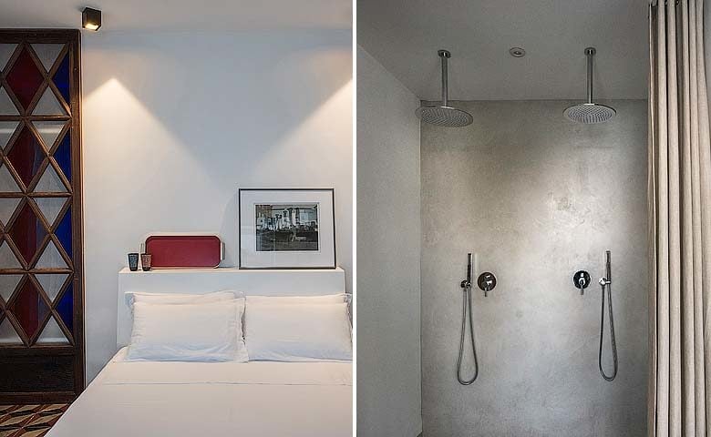 Villa on the Cliff — Bedroom and shower