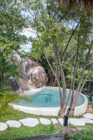 Anaia Villa — Plunge pool with waterfall