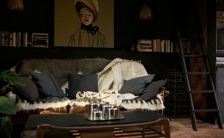 Black Cabin — Living area