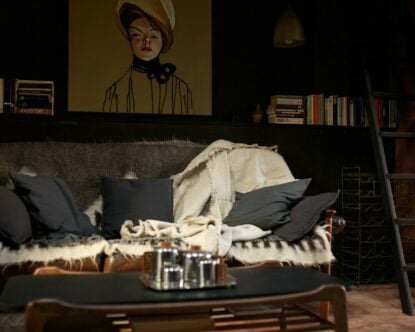 Black Cabin — Living area