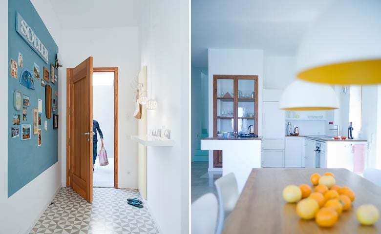 Mallorca Beach House — Entrance and kitchen area