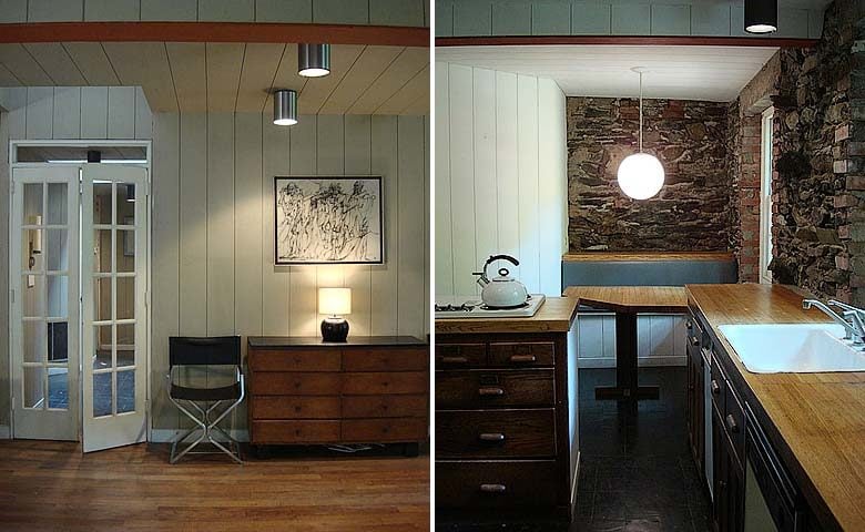 Hudson Valley Mill — Living room and kitchen