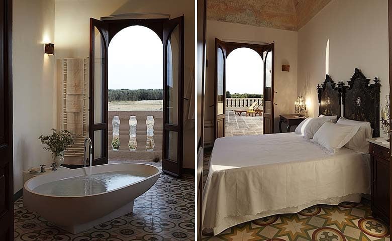 Villa Pizzorusso — Bedroom and bathroom