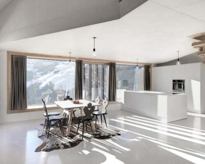 Modern Chalet — Kitchen and dining area