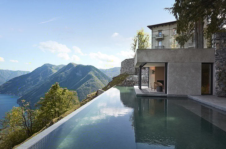 Villa Peduzzi — Villa pool and lake view